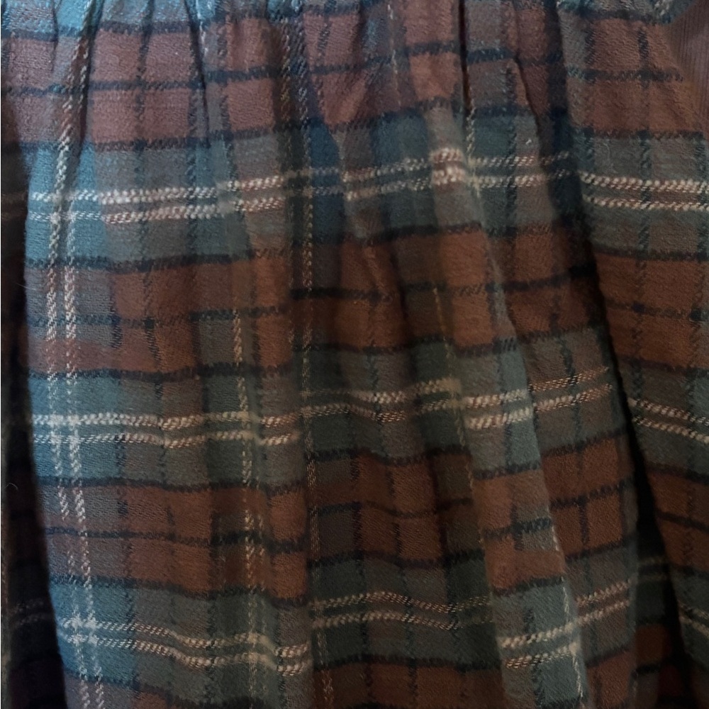 NWOT Rylee + Cru Brown and Blue Plaid flannel cotton “Jolene” Dress - Picture 4 of 6